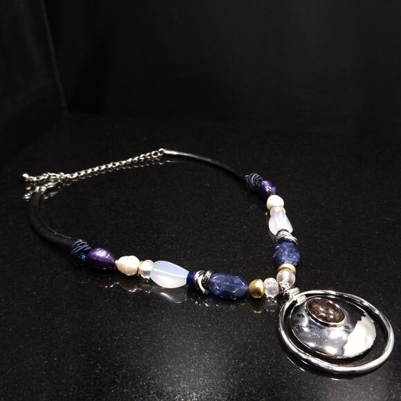 Chico's Purple Cool Tones Pendant Necklace, 20 Inches - Picture 4 of 8